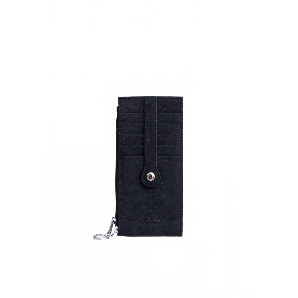 NEW KORK GOODS women's cork credit card zipper wallet in black